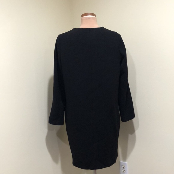 J Crew Double Cloth Collarless Pea Coat Size 8 Black Wool Blend - Picture 6 of 14